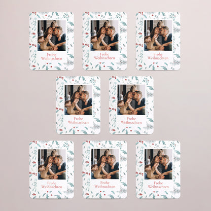 Weihnachtskarte Weihnachten Set von 8, magnetisch, rechteckig mit abgerundeten Ecken Eichenblätter foto N° 3