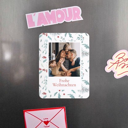 Weihnachtskarte Weihnachten Set von 8, magnetisch, rechteckig mit abgerundeten Ecken Eichenblätter foto N° 4