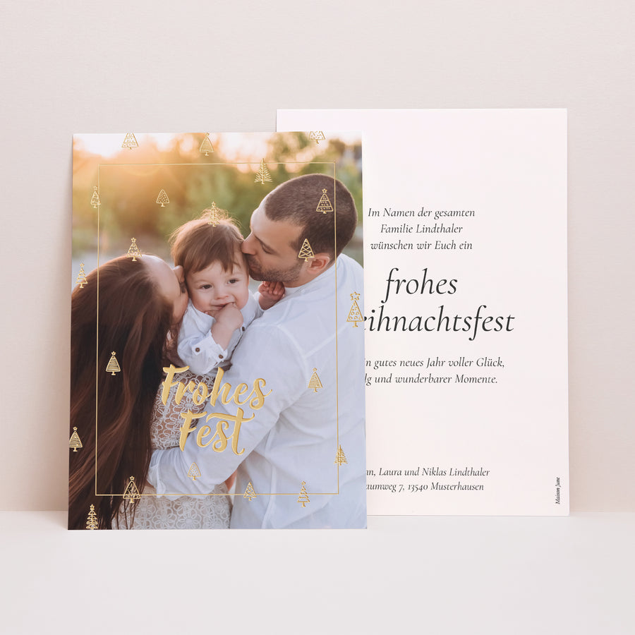 Weihnachtskarte Weihnachten Unter den Tannenzweigen foto