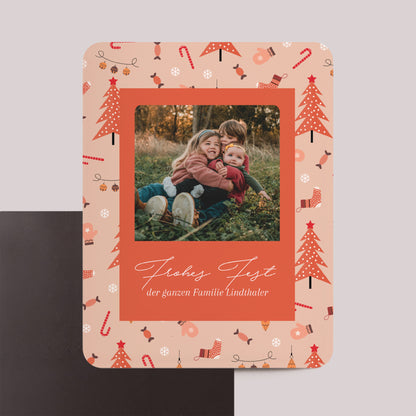 Weihnachtskarte Weihnachten Set von 8, magnetisch, rechteckig mit abgerundeten Ecken Wertvolle Momente foto N° 1