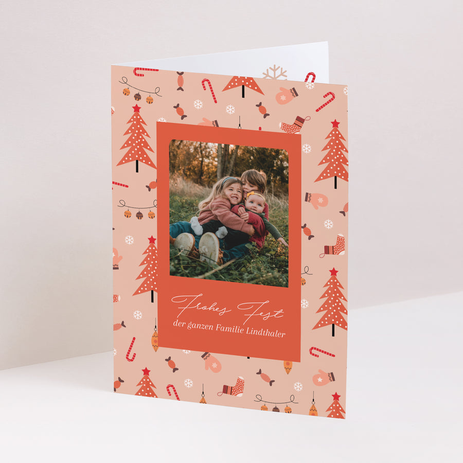 Weihnachtskarte Weihnachten Doppelflügelporträt Wertvolle Momente foto