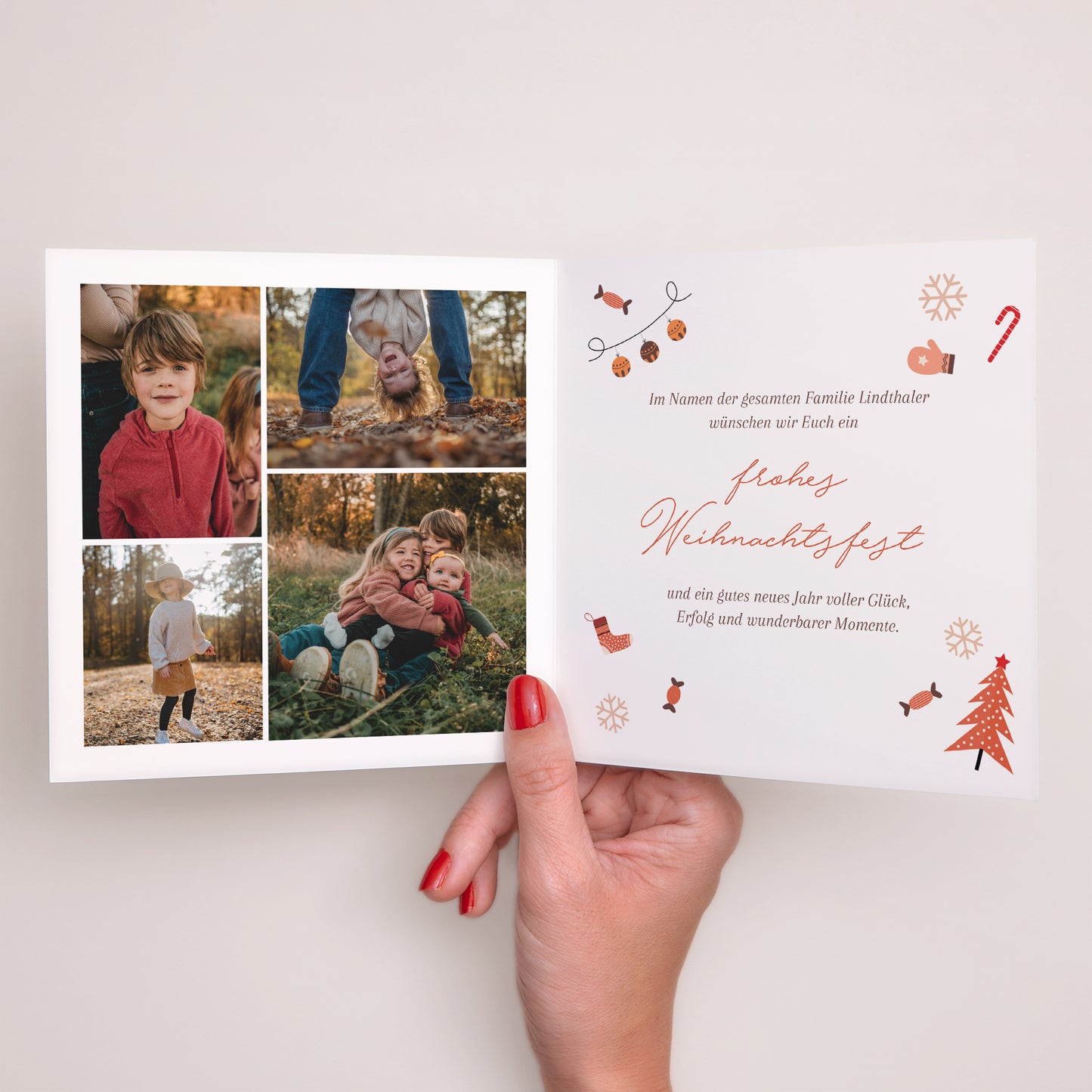 Weihnachtskarte Weihnachten Doppelflügelfenster Wertvolle Momente foto N° 2