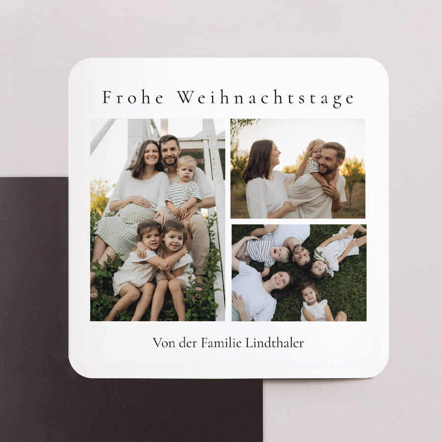 Weihnachtskarte Weihnachten Set von 8, magnetisch, quadratisch mit abgerundeten Ecken Weihnachten in Fotos foto