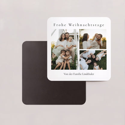 Weihnachtskarte Weihnachten Set von 8, magnetisch, quadratisch mit abgerundeten Ecken Weihnachten in Fotos foto N° 2