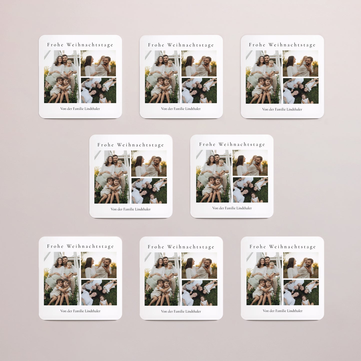 Weihnachtskarte Weihnachten Set von 8, magnetisch, quadratisch mit abgerundeten Ecken Weihnachten in Fotos foto N° 3