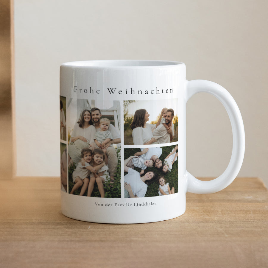 Tasse Weihnachten Weiß Weihnachten in Fotos foto