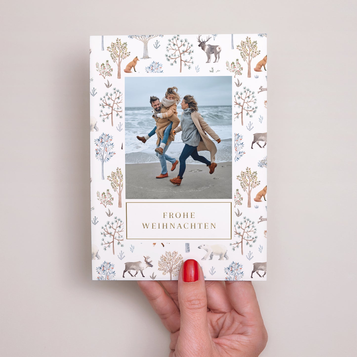 Weihnachtskarte Weihnachten Unter den verschneiten Wäldern foto N° 2