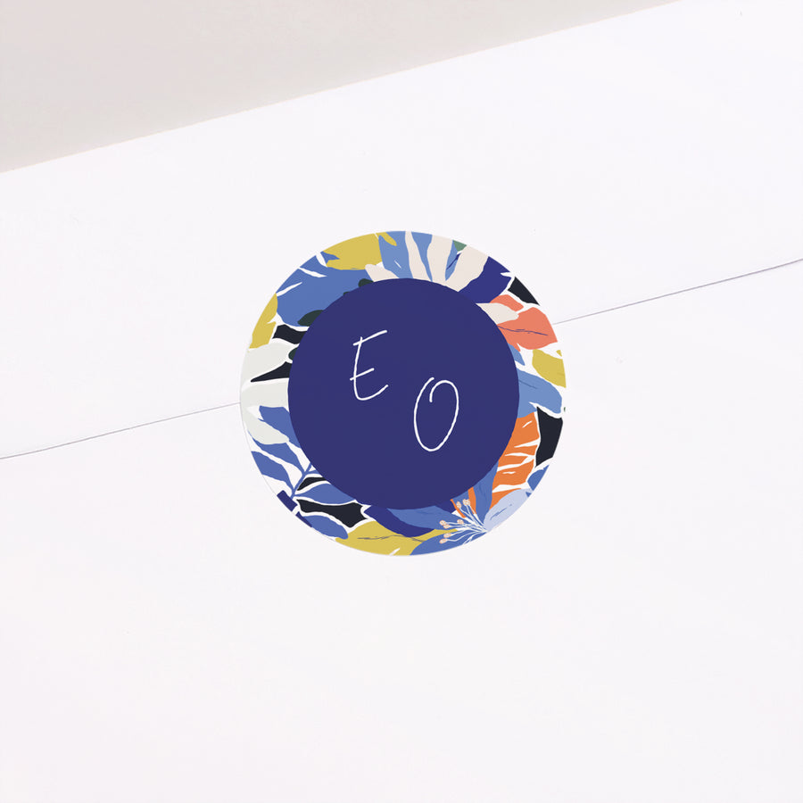 Sticker Hochzeit Rund Gefühlsstrauß foto