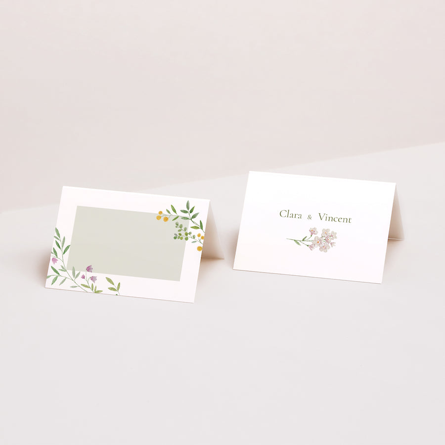 Tischkarten Hochzeit Quer Der Garten der Herzen foto