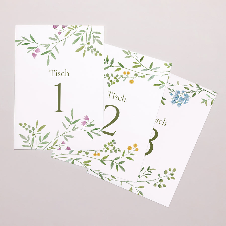 Tischnummern Hochzeit Rechteck Der Garten der Herzen foto