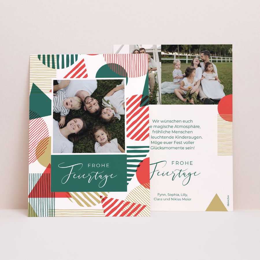 Weihnachtskarte Weihnachten Magie in Formen foto