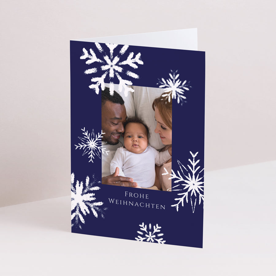 Weihnachtskarte Weihnachten Doppelter Porträtflügel Weihnachtsflocken foto