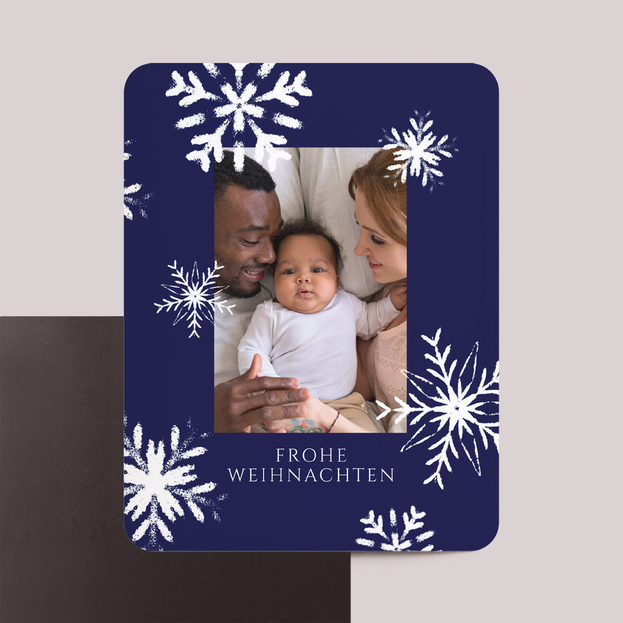 Weihnachtskarte Weihnachten Set von 8, magnetisch, rechteckig mit abgerundeten Ecken Weihnachtsflocken foto