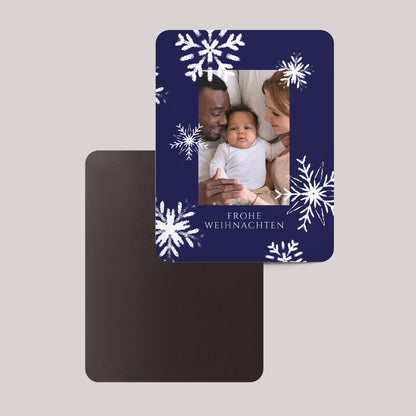 Weihnachtskarte Weihnachten Set von 8, magnetisch, rechteckig mit abgerundeten Ecken Weihnachtsflocken foto N° 2