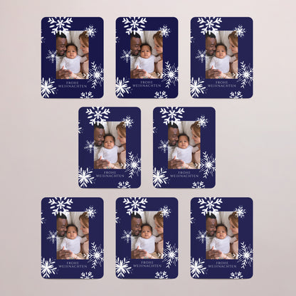 Weihnachtskarte Weihnachten Set von 8, magnetisch, rechteckig mit abgerundeten Ecken Weihnachtsflocken foto N° 3