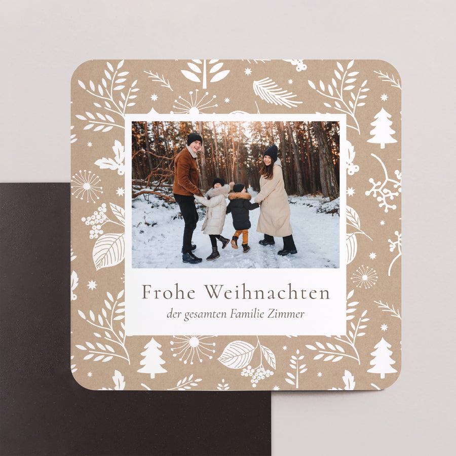 Weihnachtskarte Weihnachten Set von 8, magnetisch, quadratisch mit abgerundeten Ecken Weihnachtstraditionen foto