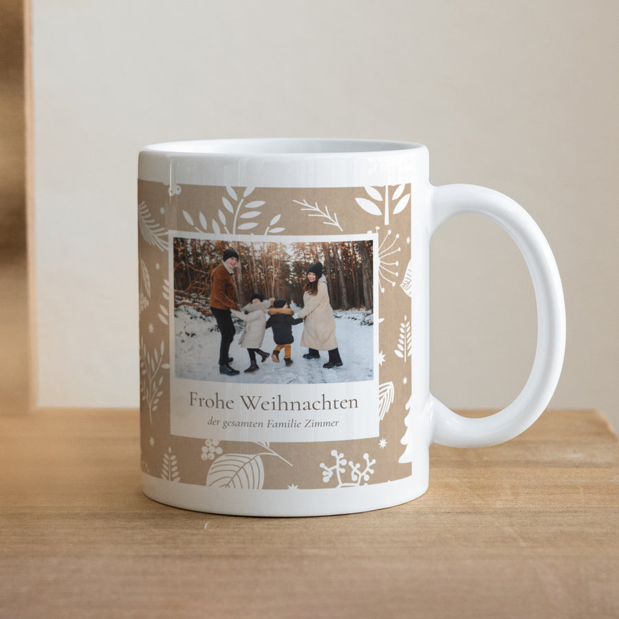 Tasse Weihnachten Weiß Weihnachtstraditionen foto
