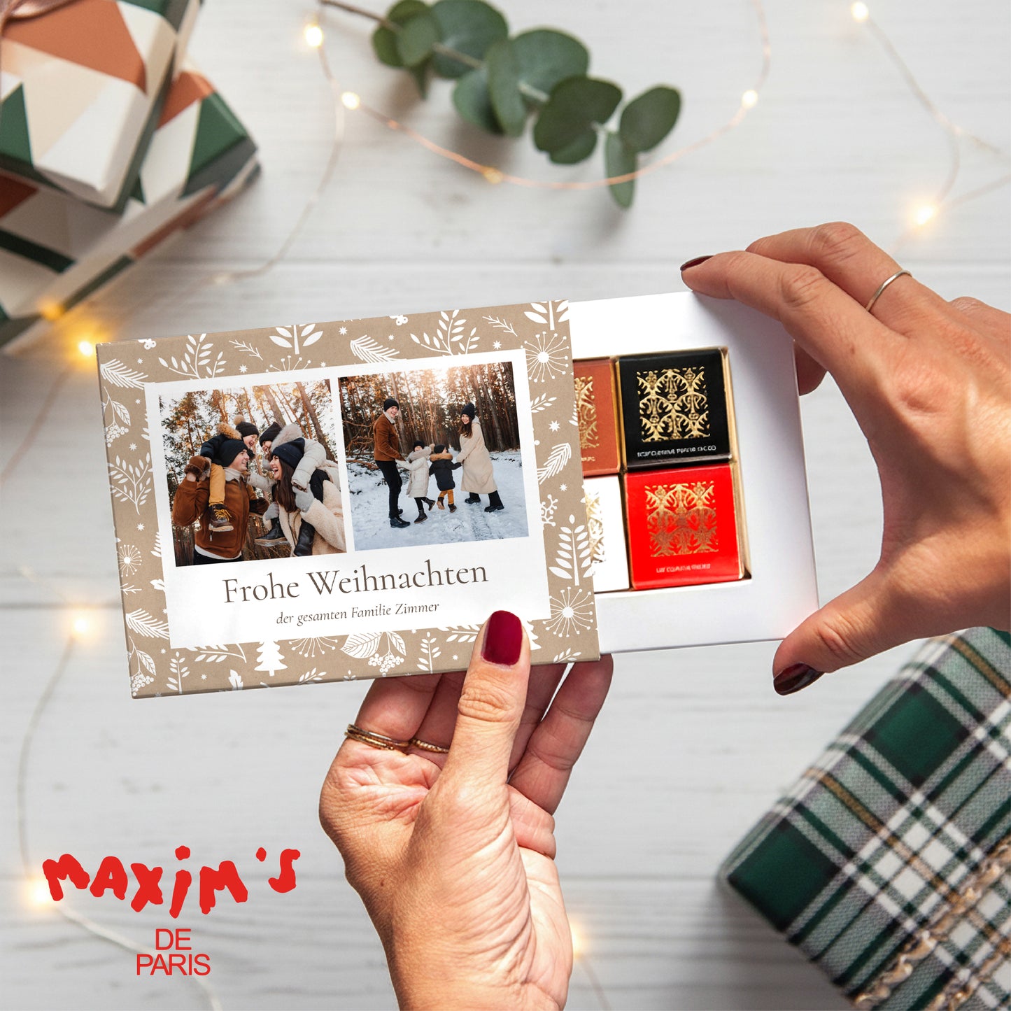 Personalisierte Schokoladenbox Weihnachten 6 Schokoladen Weihnachtstraditionen foto N° 1