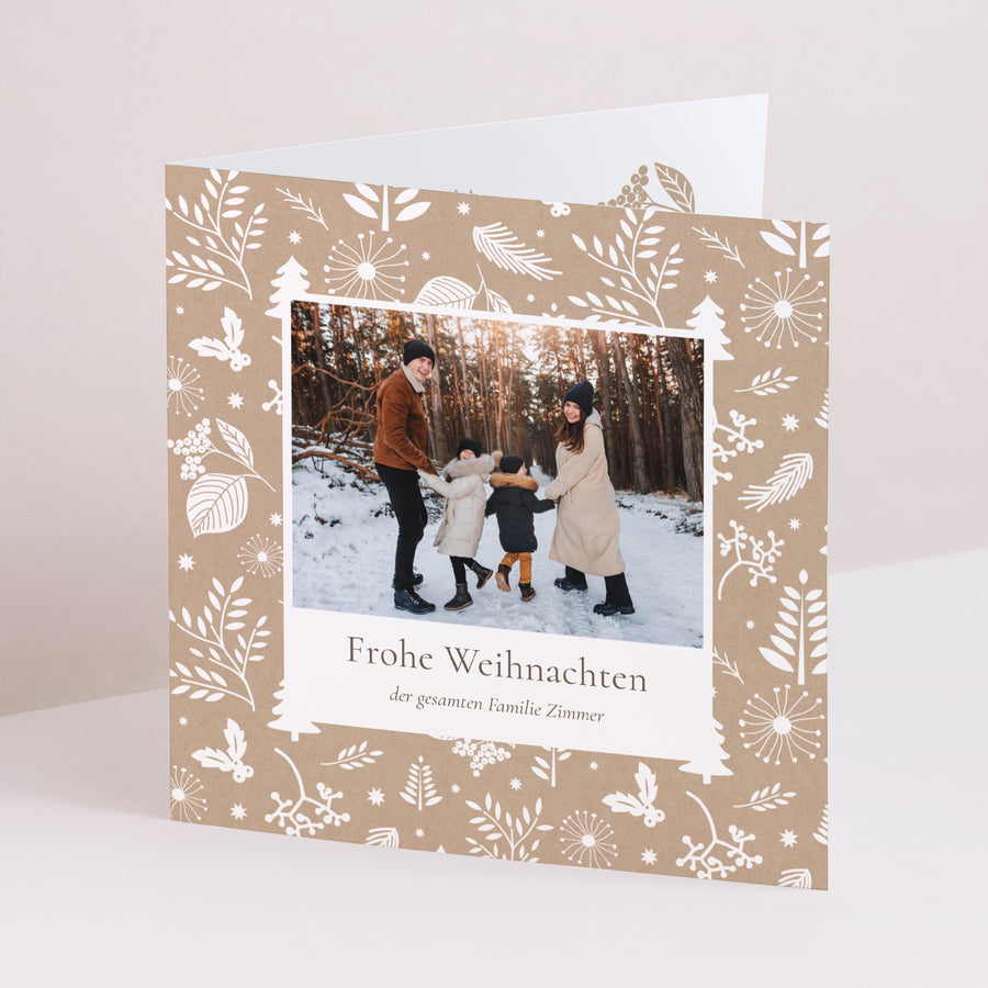 Weihnachtskarte Weihnachten Doppelflügelfenster Weihnachtstraditionen foto