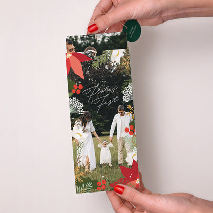 Weihnachtskarte Weihnachten Portrait-Hülle 2 Karten, Etikett Weihnachtskranz foto N° 2