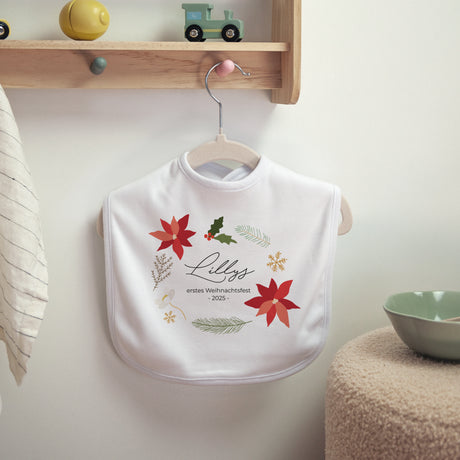 Kinderlätzchen Weihnachten Stoff Weihnachtskranz