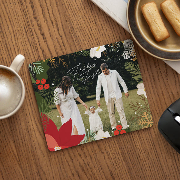Mousepad Weihnachten Rechteck Weihnachtskranz foto