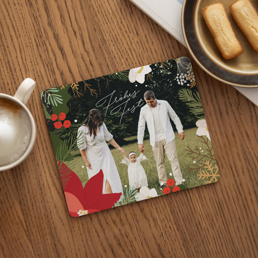 Mousepad Weihnachten Rechteck Weihnachtskranz foto