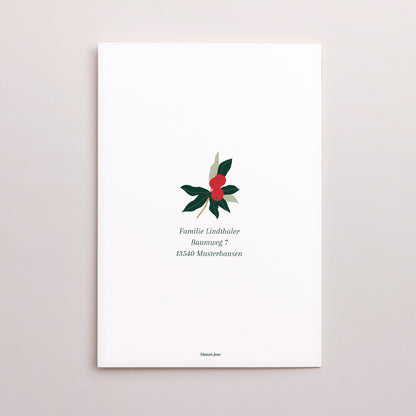 Weihnachtskarte Weihnachten Doppelter Porträtflügel Ilex & Zuckerstange foto N° 3