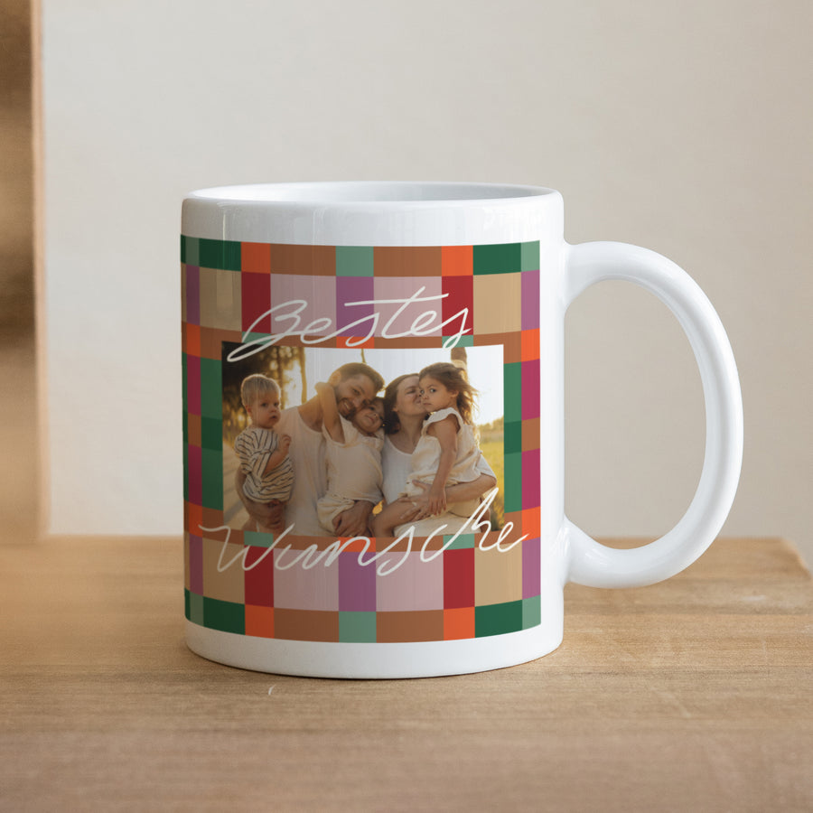 Tasse Weihnachten Weiß Buntes Weihnachten foto