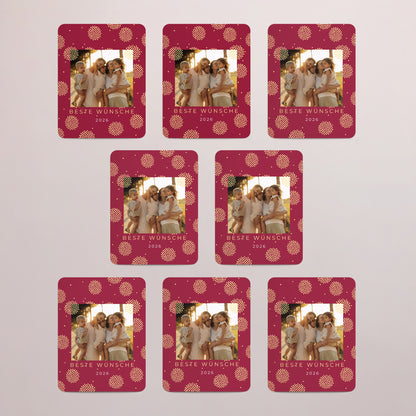 Weihnachtskarte Weihnachten Set von 8, magnetisch, rechteckig mit abgerundeten Ecken Der Wintersonnenwende foto N° 3