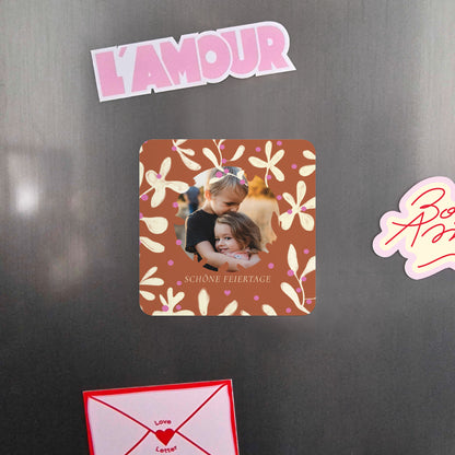 Weihnachtskarte Weihnachten Set von 8, magnetisch, quadratisch mit abgerundeten Ecken Holly Fuchsia foto N° 4