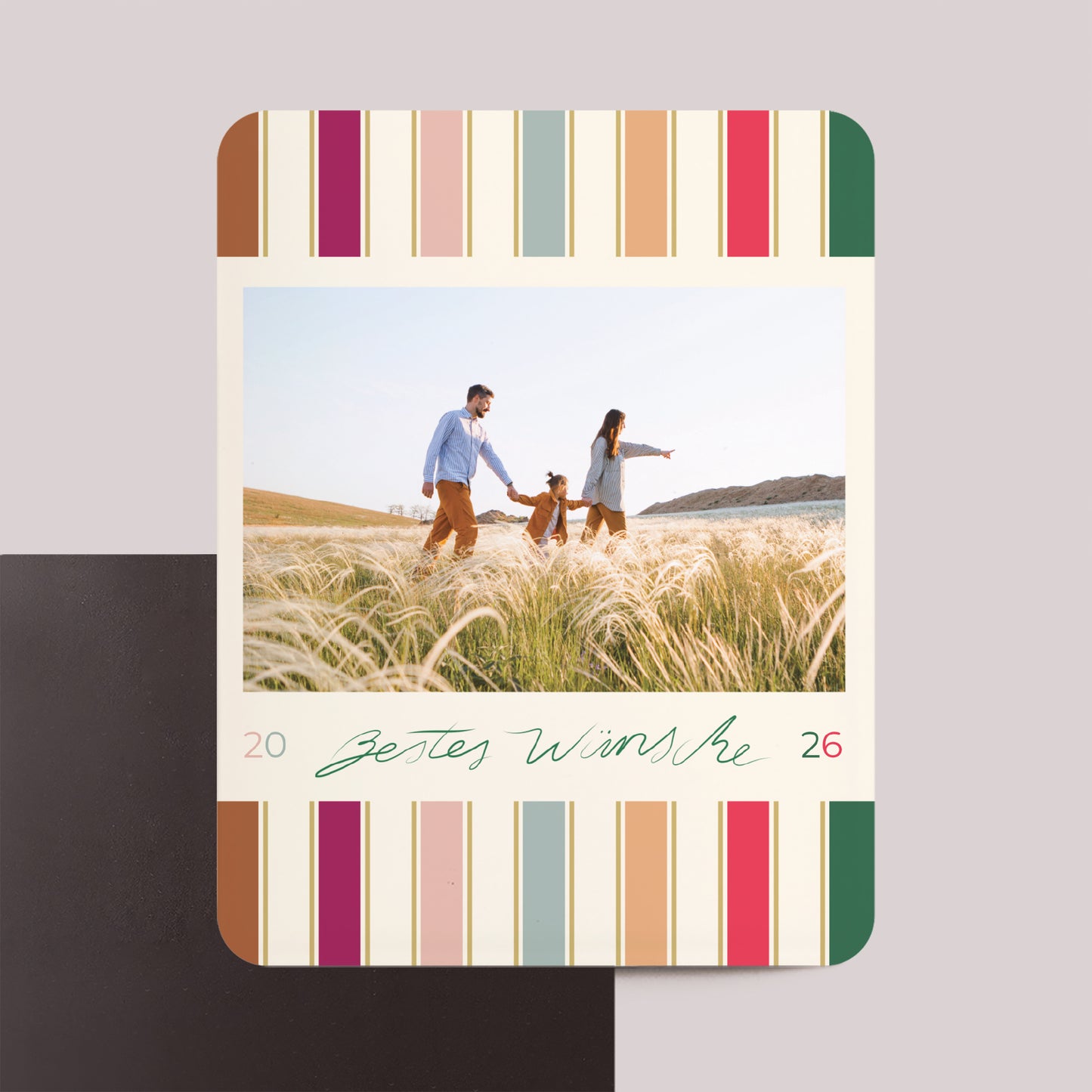 Weihnachtskarte Weihnachten Set von 8, magnetisch, rechteckig mit abgerundeten Ecken Weihnachtsbänder foto N° 1