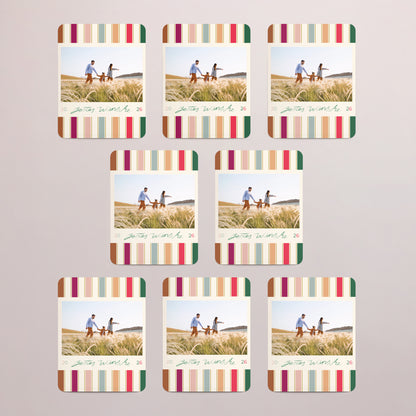 Weihnachtskarte Weihnachten Set von 8, magnetisch, rechteckig mit abgerundeten Ecken Weihnachtsbänder foto N° 3