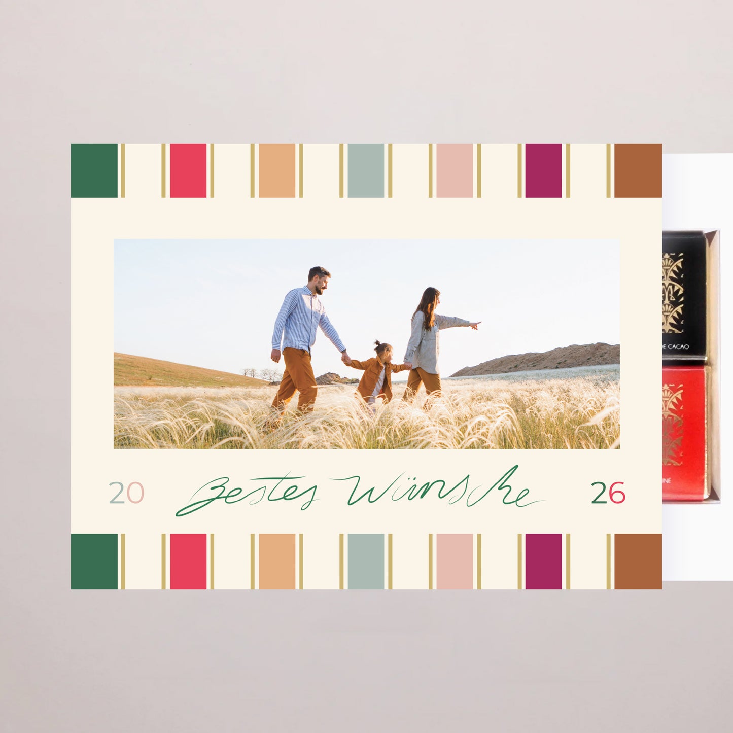 Personalisierte Schokoladenbox Weihnachten 6 Schokoladen Weihnachtsbänder foto N° 2