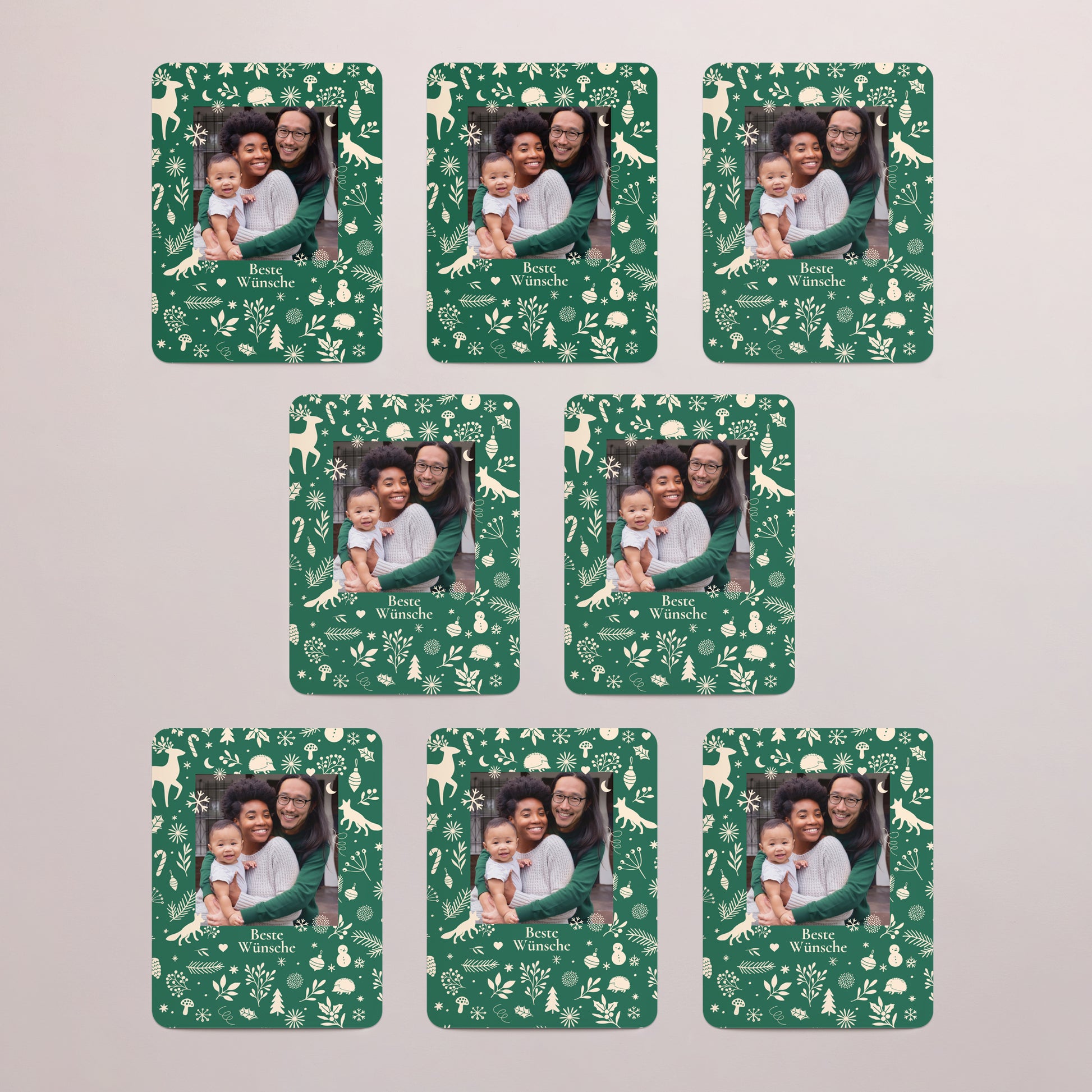 Weihnachtskarte Weihnachten Set von 8, magnetisch, rechteckig mit abgerundeten Ecken foto N° 3