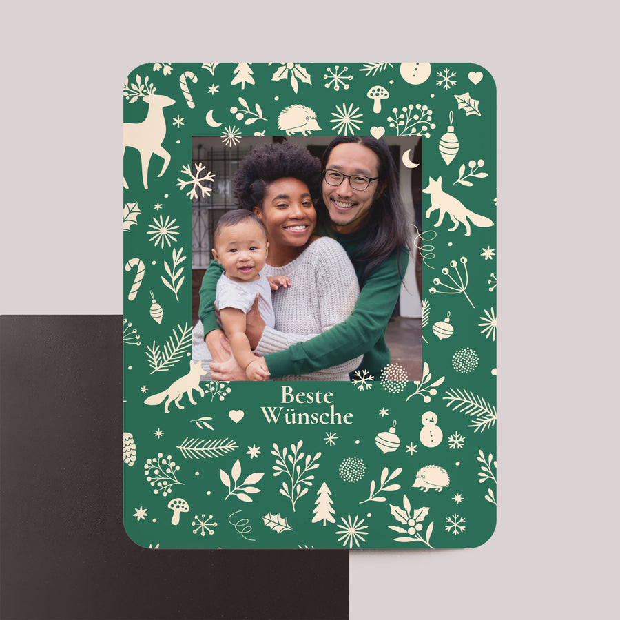 Weihnachtskarte Weihnachten Set von 8, magnetisch, rechteckig mit abgerundeten Ecken foto