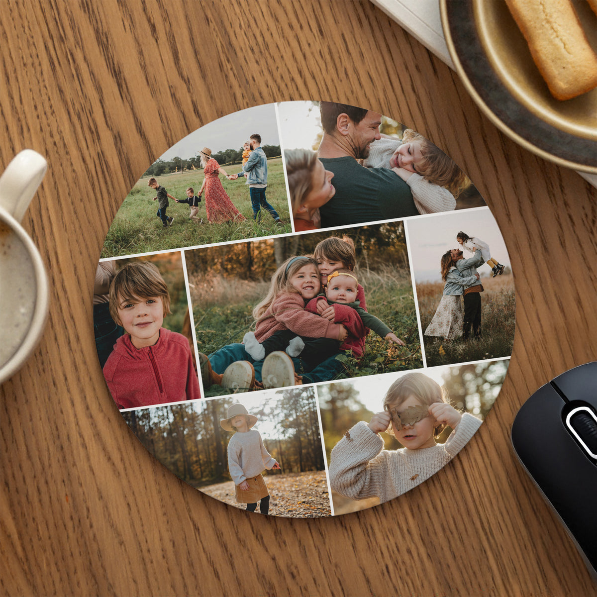 Mousepad Objekte Rund Unsere schöne Familie foto