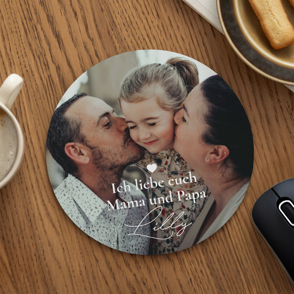 Mousepad Objekte Rund Erinnerungen zum Mitnehmen foto