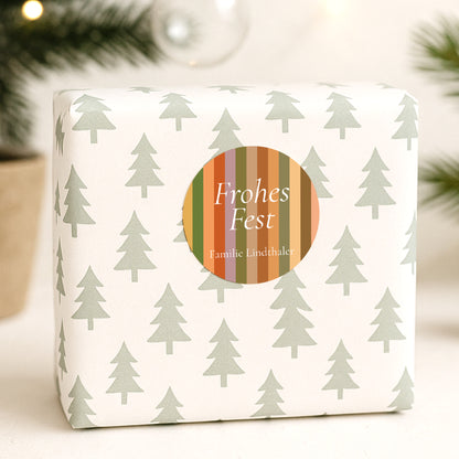 Sticker Weihnachten Rund Saisonale Streifen foto N° 1