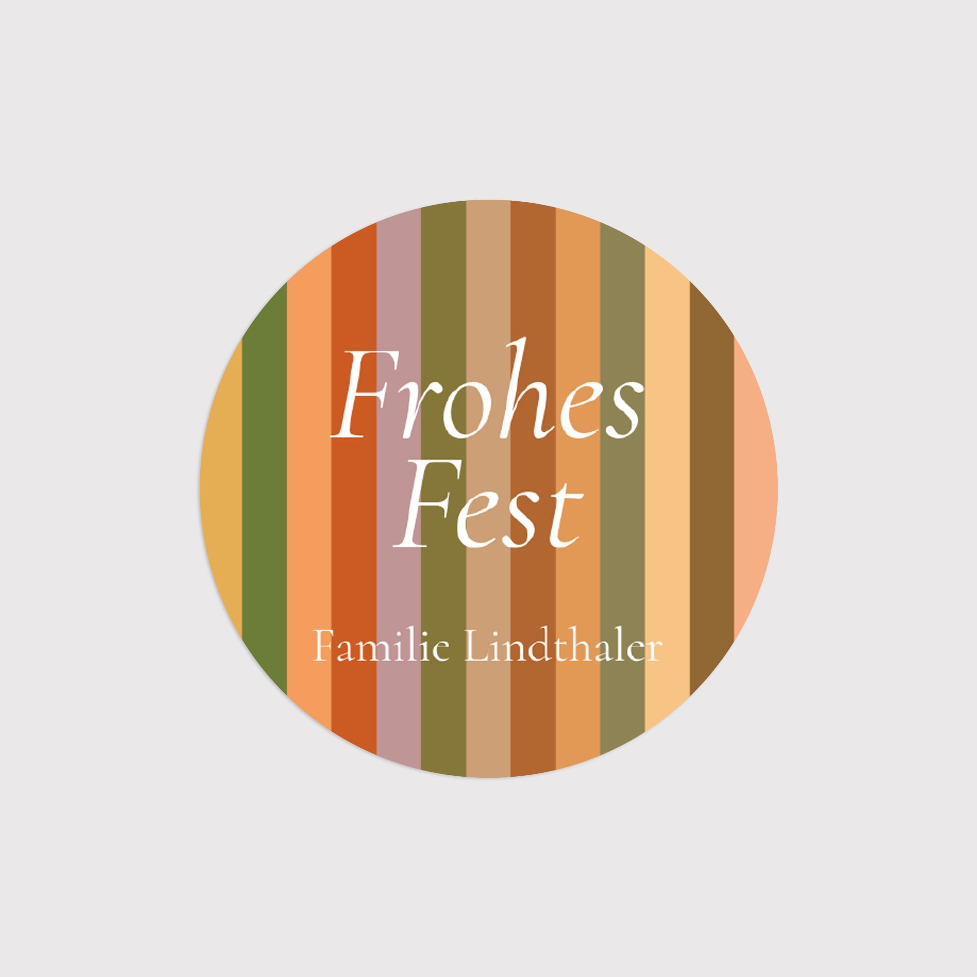 Sticker Weihnachten Rund Saisonale Streifen foto N° 2