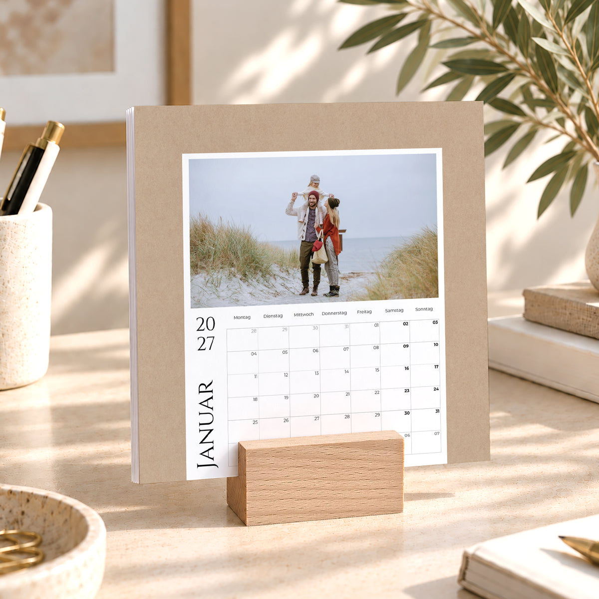 Kalender Weihnachten auf Holzsockel Instant Naturel foto N° 1