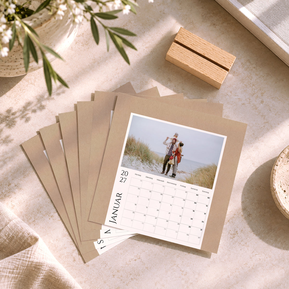 Kalender Weihnachten auf Holzsockel Instant Naturel foto N° 2
