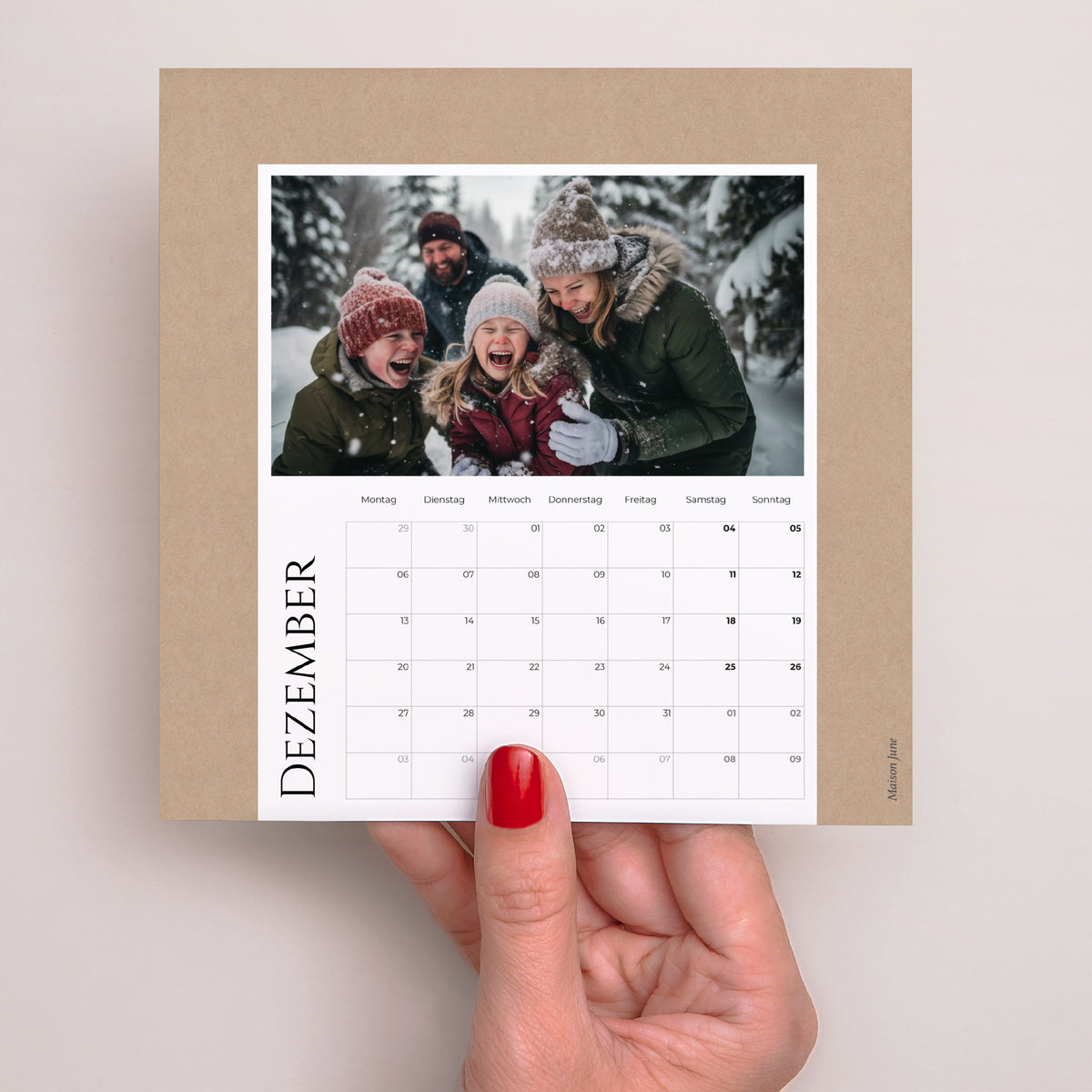 Kalender Weihnachten auf Holzsockel Instant Naturel foto N° 5