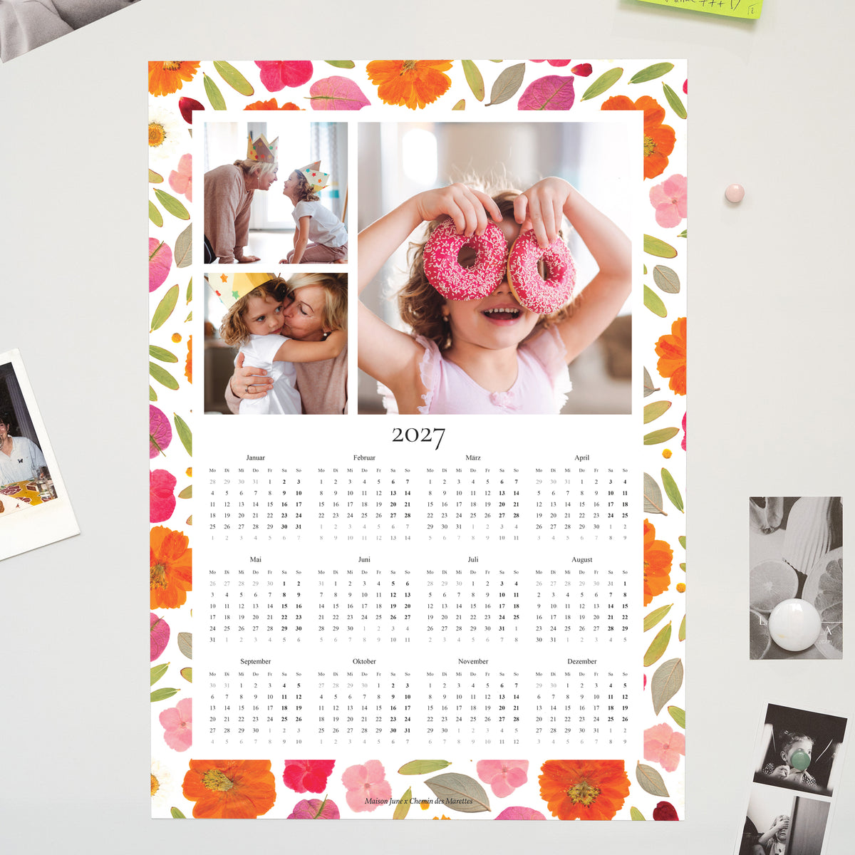 Kalender Weihnachten Magnetischer, einblattkalender hochformat Blühende Momente foto N° 1