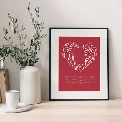 Poster Objekte Porträt Wilder roter Herz foto N° 1