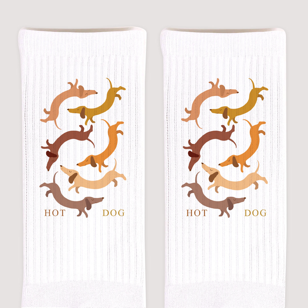 Damensocken Weiße Hot-Dog-Tapete foto N° 3