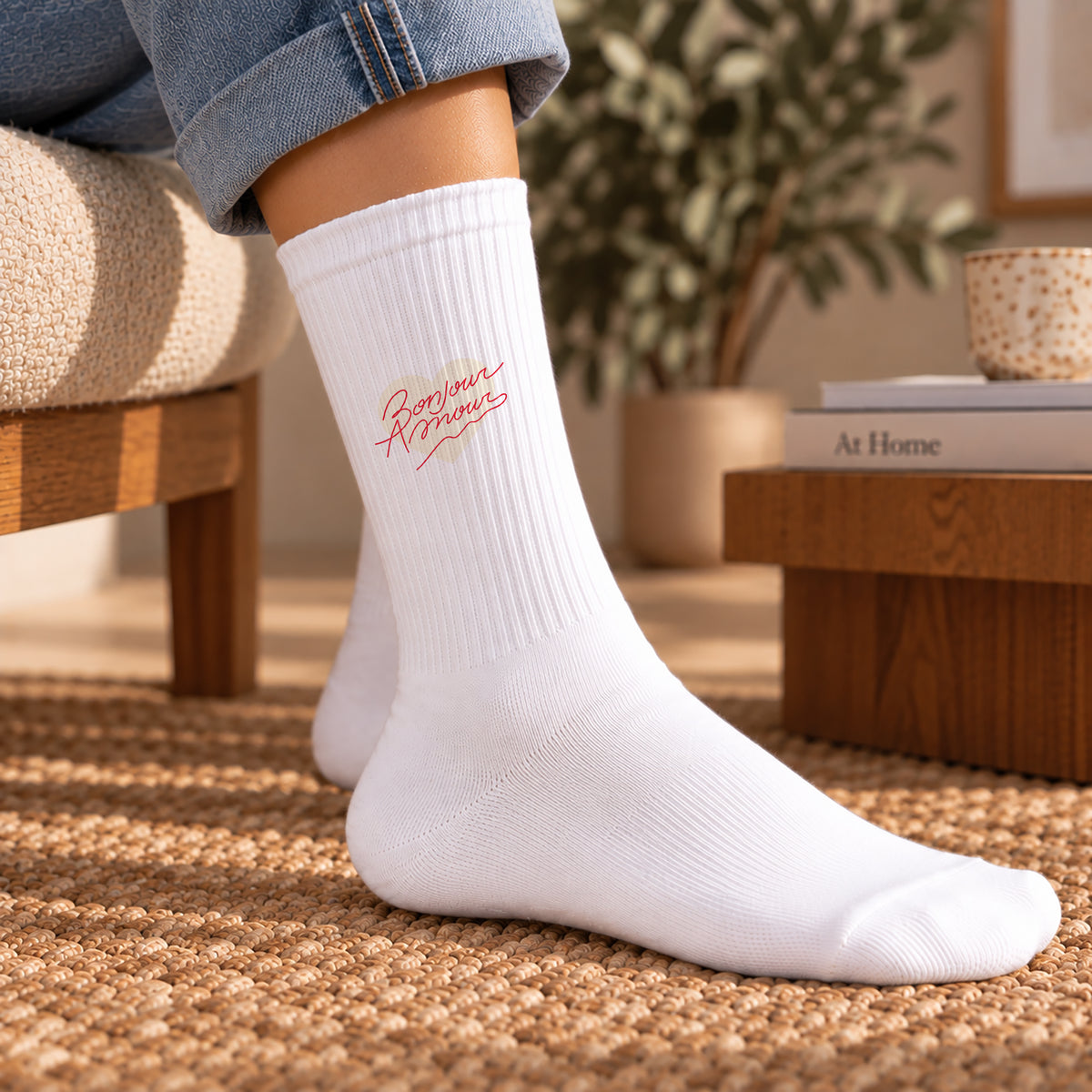 Damensocken Weiße Liebe Guten Morgen Vanille foto N° 2