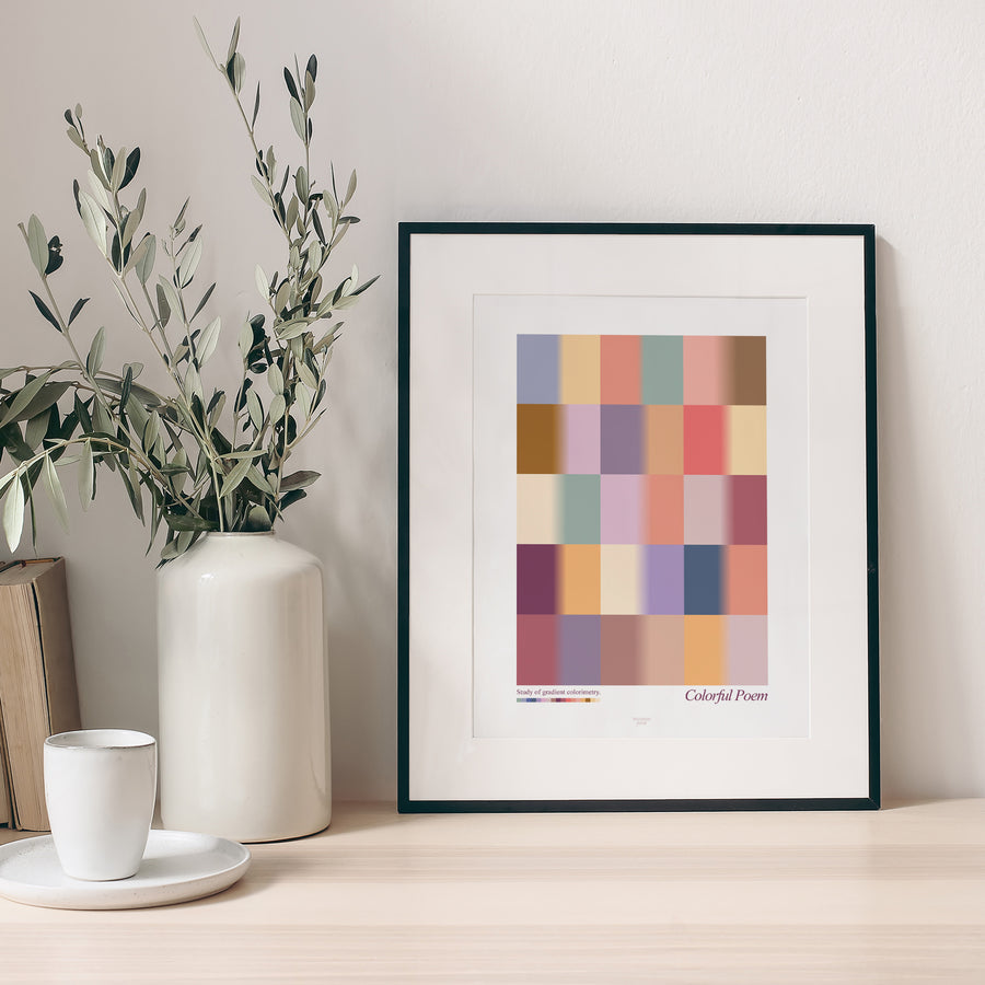 Poster Objekte Porträt Buntes Gedicht foto