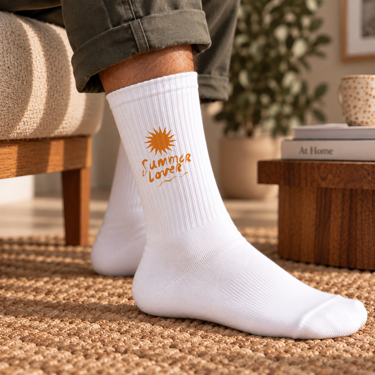 Herrensocken Weiße Sommer-Sonnenliebhaber foto N° 2