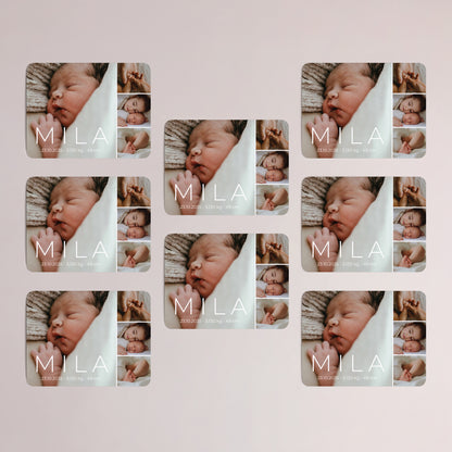 Geburtskarte Set von 8, magnetisch, Landschaft, rechteckige abgerundete Ecken Der Glanz eines ersten Blicks foto N° 3